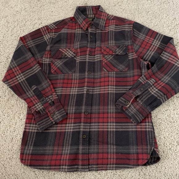 Jachs Heritage Flannel Shirt Mens Medium Long Sleeve Red Plaid Classic Outdoors - Picture 5 of 5